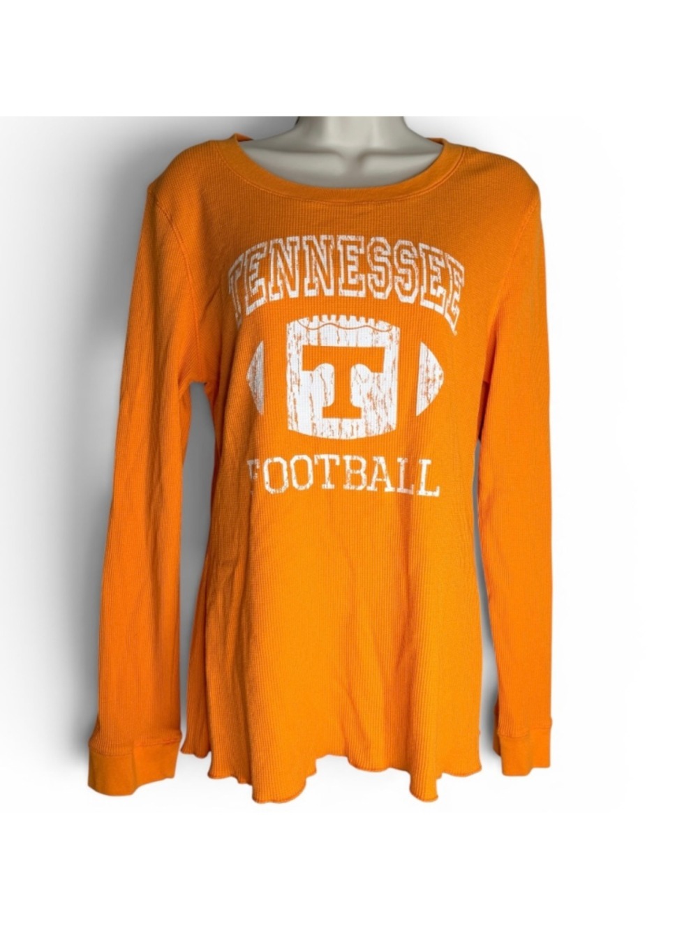 Tennessee Football Orange Long Sleeve Waffle T-Shirt Women’s Size XL